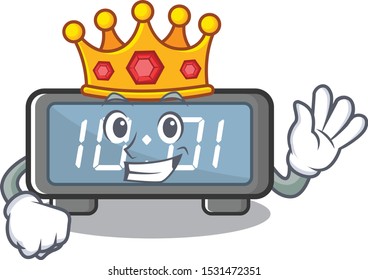 King digital clock on a cartoon chair