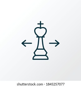 King directions icon line symbol. Premium quality isolated attack element in trendy style.