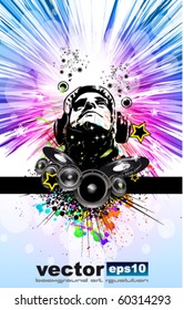 King of the Disco Dj Background for Music Event Flyer