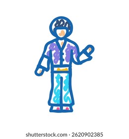 king disco party doodle icon sketch vector. king disco party sign. isolated symbol illustration