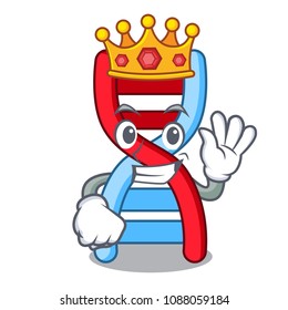 King dna molecule mascot cartoon
