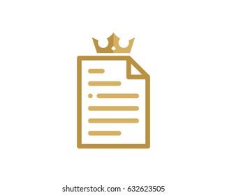 King Docs Paper Icon Logo Design Element