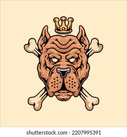 king dog illustration vector design