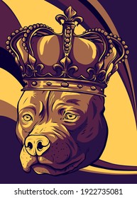 King Dog vector illustration on colored background