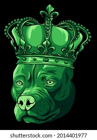 Ilustración vectorial del perro rey sobre fondo negro