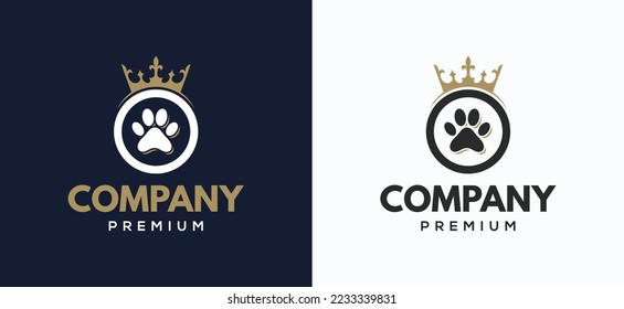 Plantilla de inspiración para el diseño del logotipo del vector del perro Rey