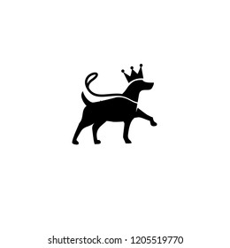 King Dog Walking Logo Icon Designs Vector