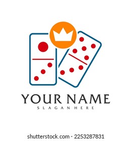Plantilla vectorial del logotipo de King Domino, conceptos de diseño del logotipo de Creative Domino
