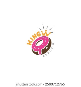 king donut's logo in flat vector design