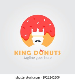 Diseño de plantillas de logotipo de Donuts King