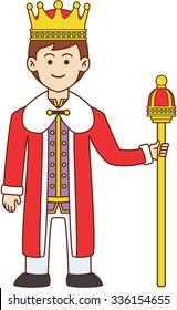 King doodle cartoon design illustration