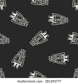 king doodle seamless pattern background