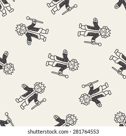 king doodle seamless pattern background