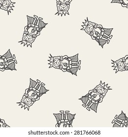 king doodle seamless pattern background