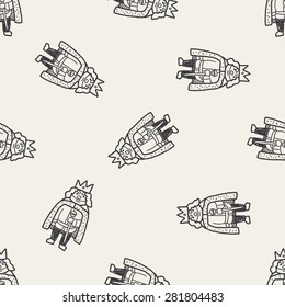 king doodle seamless pattern background