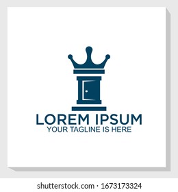 king door logo template design vector, furniture logo vector