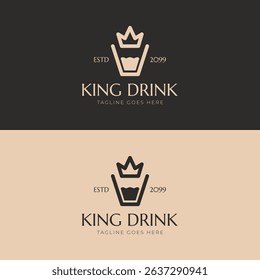 King Drink Logo Symbol, Logo Design Template
