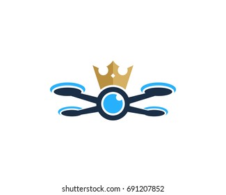 King Drone Icon Logo Design Element