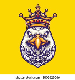 KING EAGLE HEAD MASCOT CHARACTER DESIGN