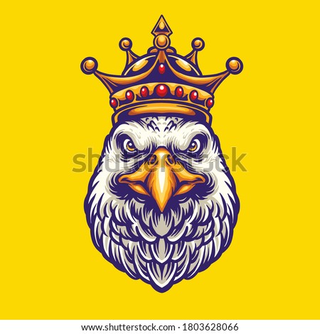 KING EAGLE HEAD MASCOT CHARACTER DESIGN