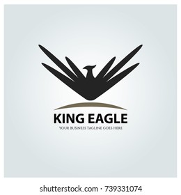King Eagle logo design template. Vector illustration
