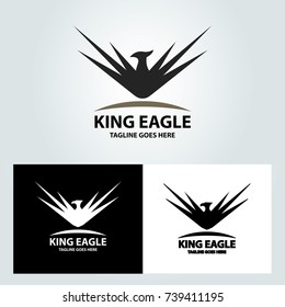 King Eagle logo design template. Eagle head logo. Vector illustration