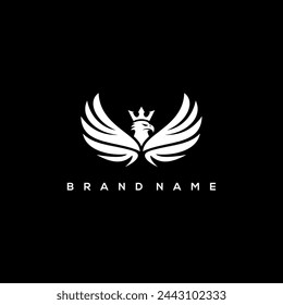 king eagle logo design vector