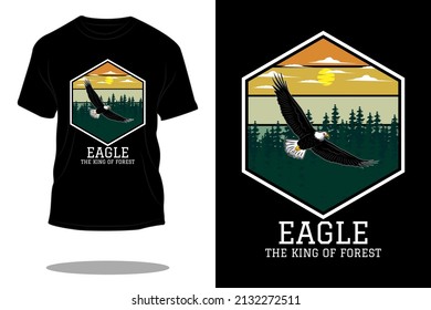 the king of eagle retro t shirt design