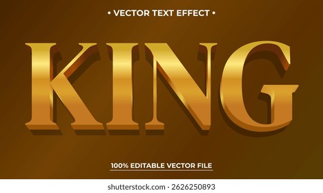 King Editable luxury 3d gold text effect Elegant font style for logotype, title or heading text
