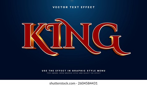 King editable text effect template suitable for golden style theme