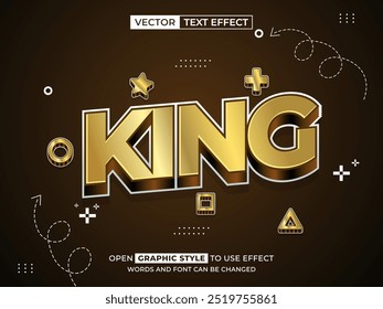 King texto editable, efecto de fuente, texto 3D para el título