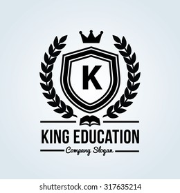 King Education Letter K Crest Logo Template