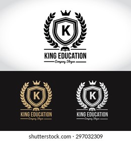 King Education Vintage Crest Logo Template