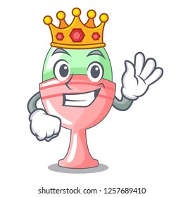 King in egg cup isolated on character