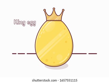 King egg. Egg with a golden crown. Golden easter egg for the holiday. Easter symbol. World Egg Day. Vector illustration