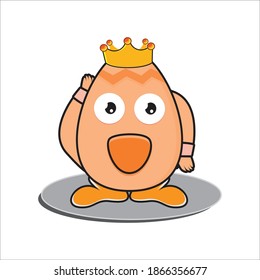 
king egg mascot illustration vector eps 10