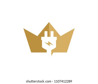 King Electric Icon Logo Design Element