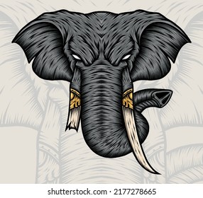 Ilustración del Elefante Rey. Vector premium