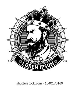 King emblem circle logo