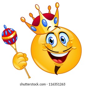 King emoticon holding a scepter