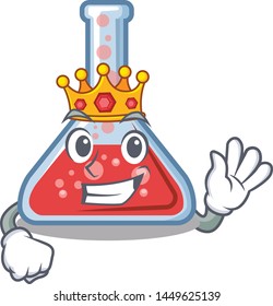 King erlenmeyer flask in cartoon lab room