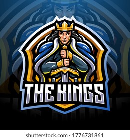 The King esport mascot logo design