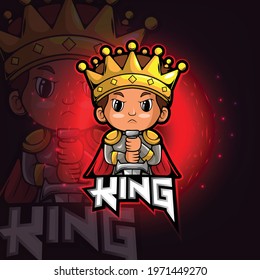 The King esport mascot logo design of illustration