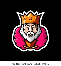 King esport mascot logo design,Head King Mascot Cartoon Illustration vector