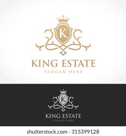 King Estate, Luxury Logo design for Hotel, Home and property services