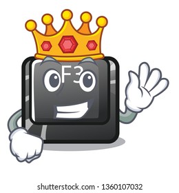 King f3 button installed on cartoon computer