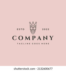 king face company line art logo vector symbol illustration design
