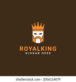 King face mascot of Kingdom logo design vector