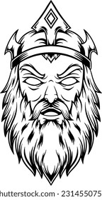 The king face mascot logo
