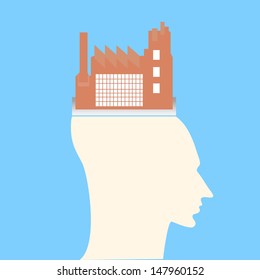 King of factory on head human